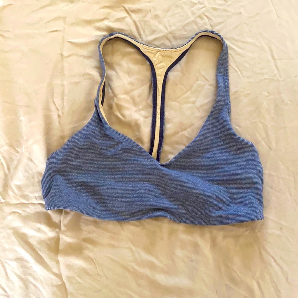 Lululemon Arise Striped Bra Pockets Racerback sz8